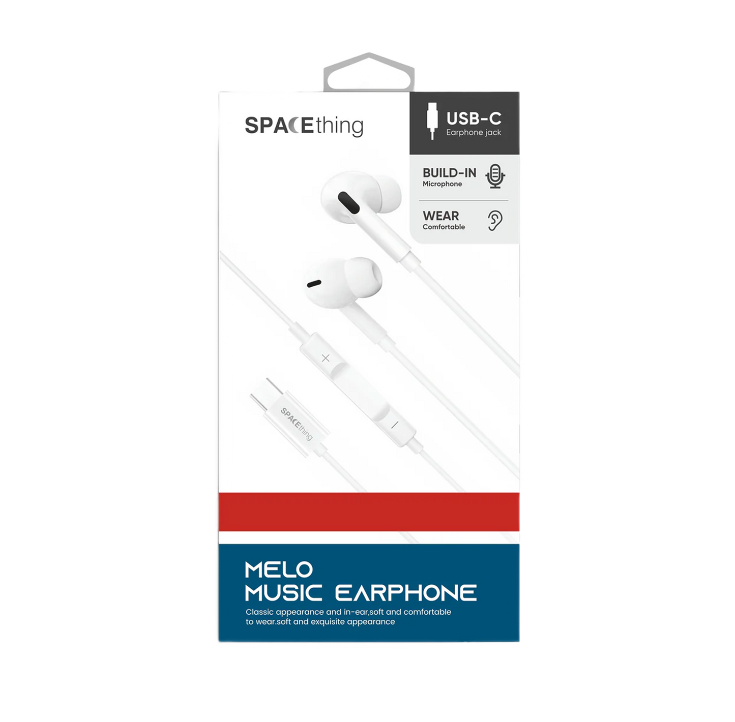 SPACEthing Melo Type-C Music Earphones – White