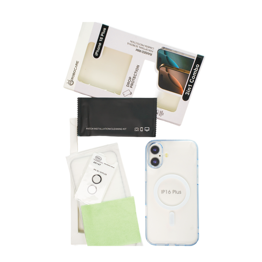 Robocare iPhone 16 Plus MagSafe 3-in-1 Protective Combo Case with Camera Lens Guard and Screen Protector