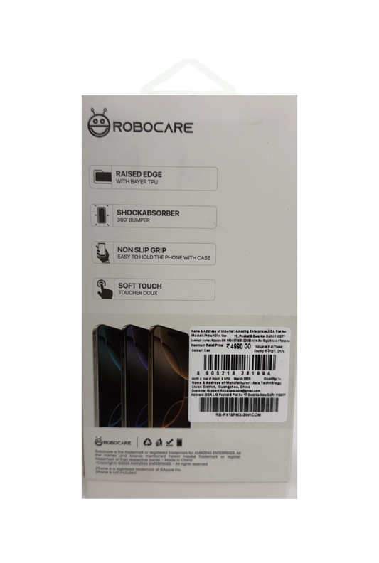 Robocare iPhone 15 Pro Max MagSafe 3-in-1 Protective Combo Case with Camera Lens Guard and Screen Protector
