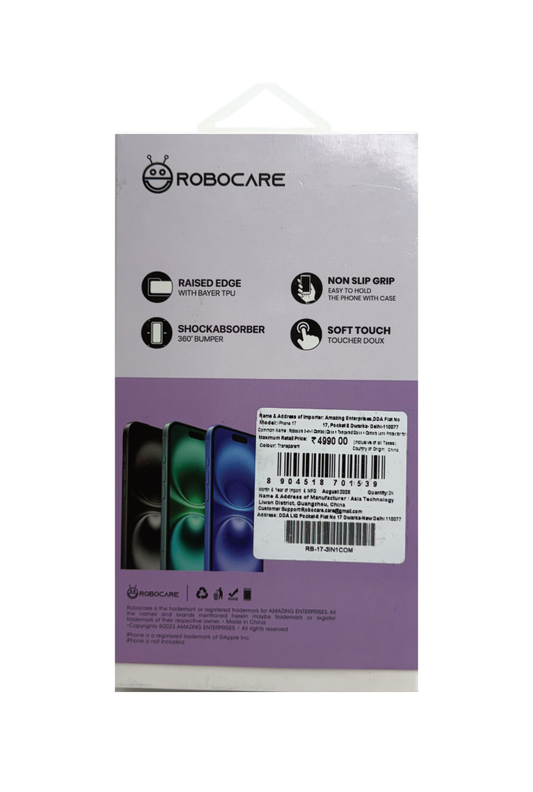 Robocare iPhone 17 MagSafe 3-in-1 Protective Combo Case with Camera Lens Guard and Screen Protector