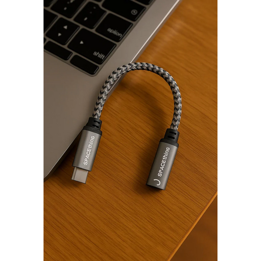SPACEthing Link AUX to Type-C Connector 15cm – Grey