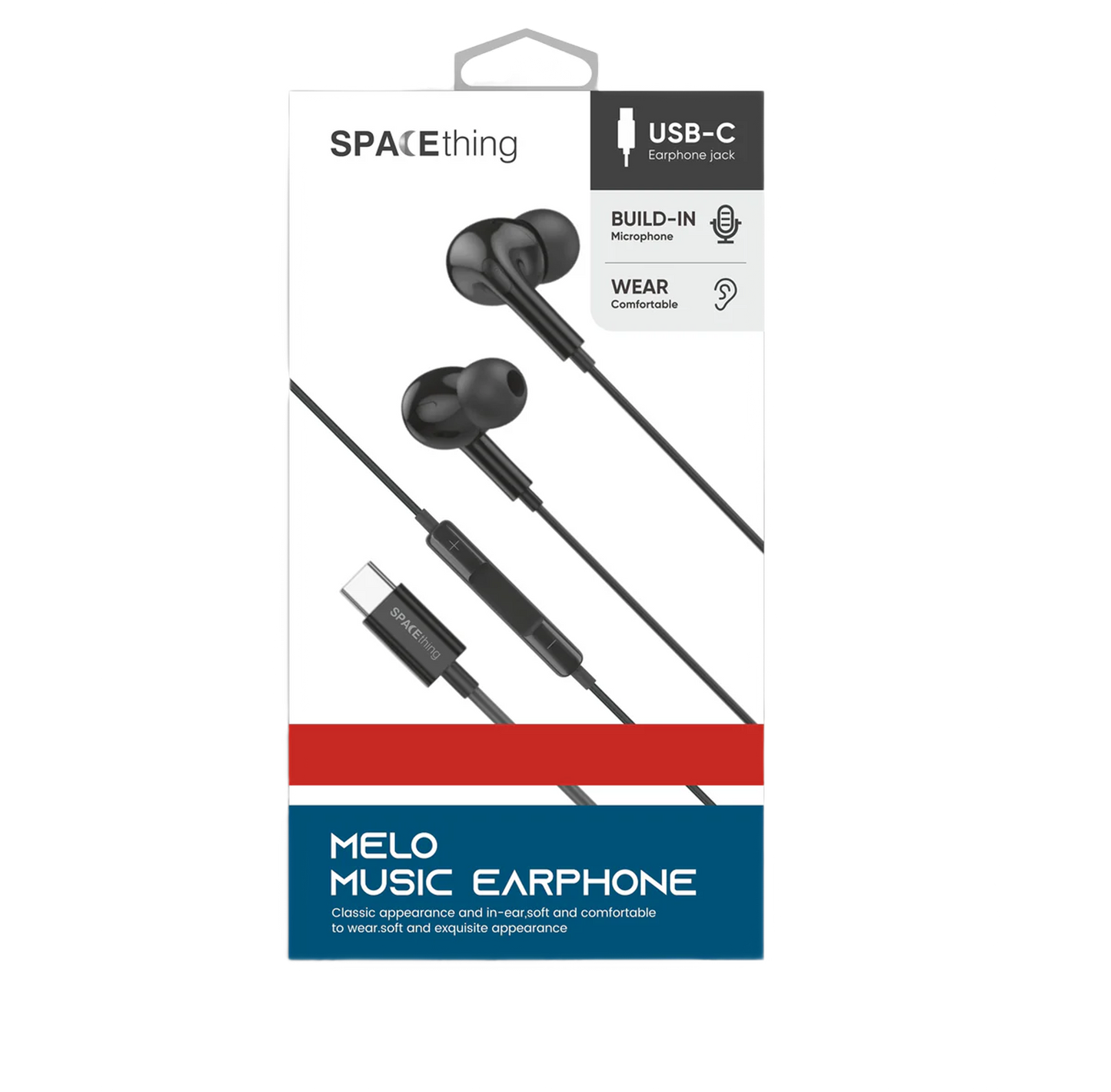 SPACEthing Melo Type-C Music Earphones – Black