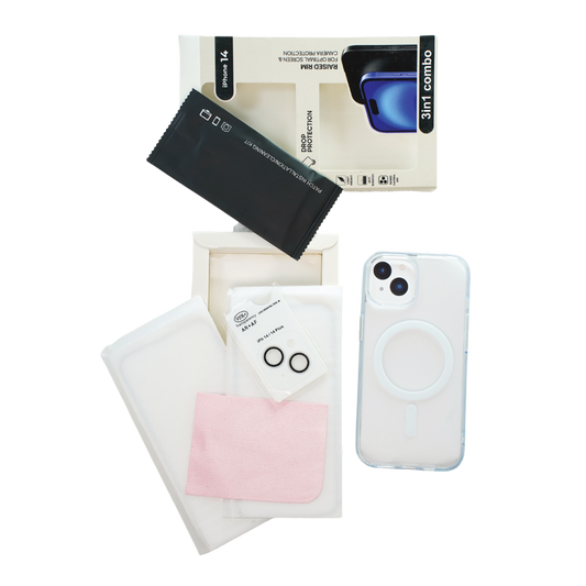 Robocare iPhone 14 MagSafe 3-in-1 Protective Combo Case with Camera Lens Guard and Screen Protector