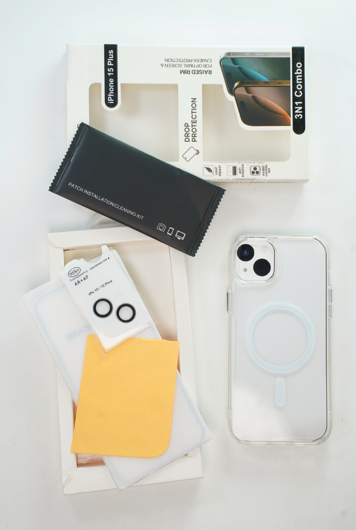 Robocare iPhone 15 Plus MagSafe 3-in-1 Protective Combo Case with Camera Lens Guard and Screen Protector