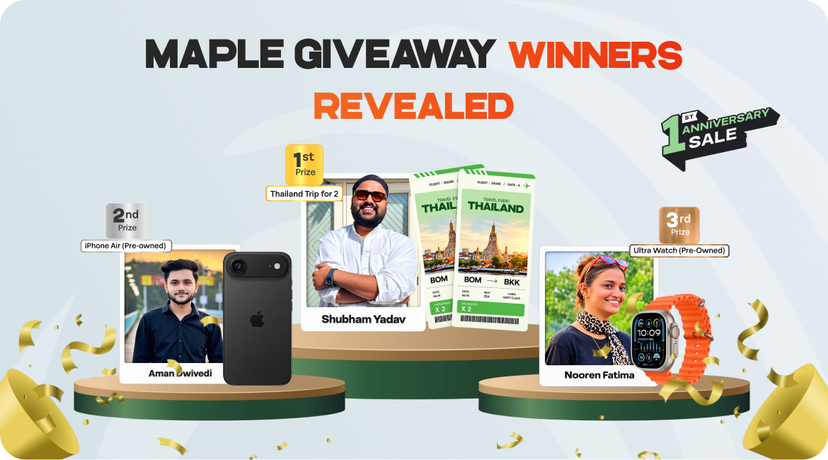 Thailand Trip, pre-owned iPhone Air &  pre-owned Apple Watch Ultra: Maple Giveaway Winners Revealed