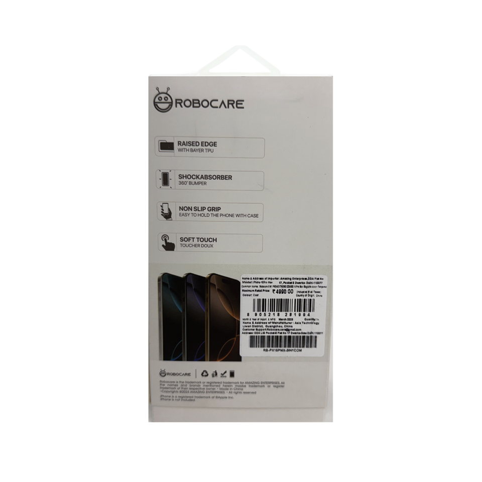 Robocare iPhone 15 Pro Max MagSafe 3-in-1 Protective Combo Case with Camera Lens Guard and Screen Protector