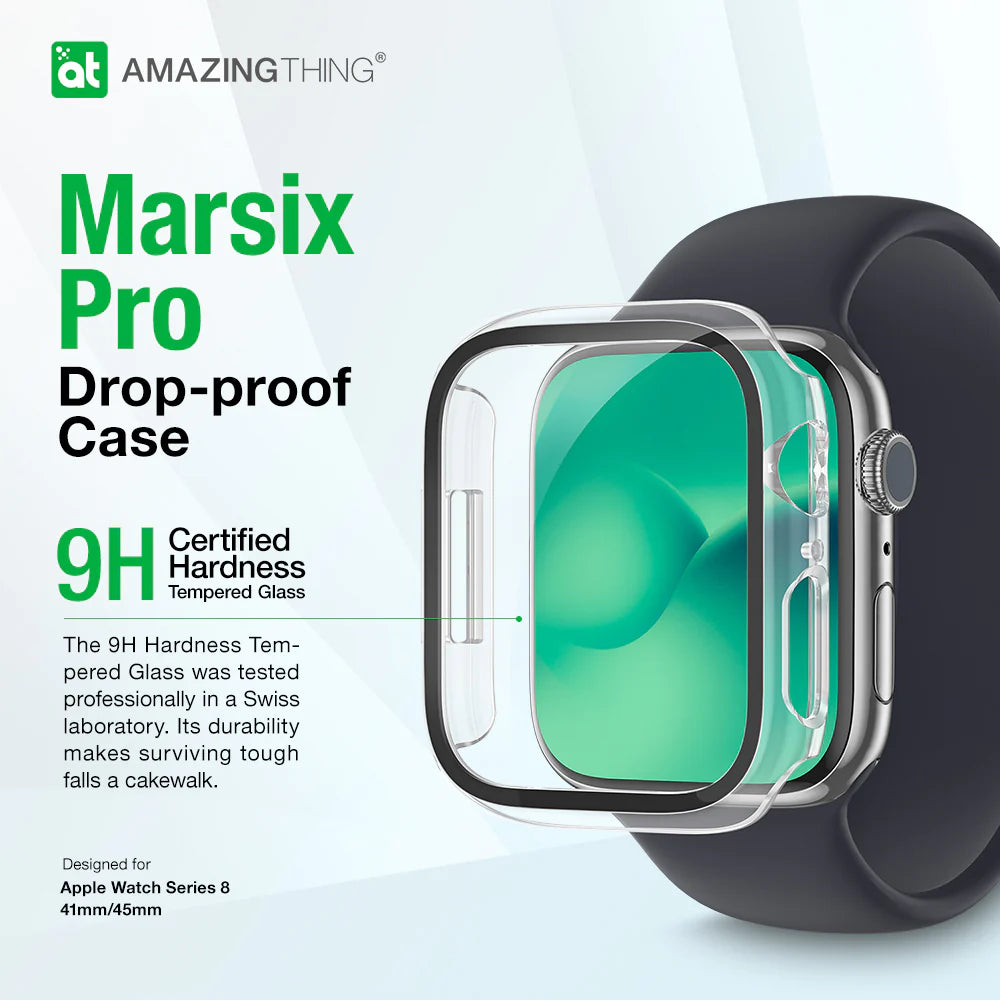 AmazingThing Marsix Case for Apple Watch 8 41mm - Clear