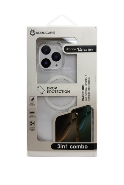 Robocare iPhone 14 Pro Max MagSafe 3-in-1 Protective Combo Case with Camera Lens Guard and Screen Protector