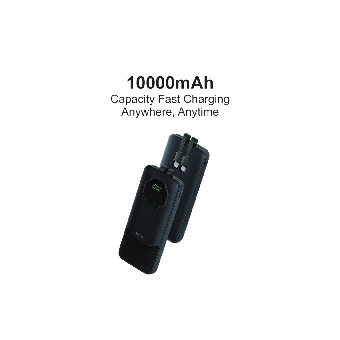 SPACEthing Nairo 3-in-1 10000mAh PD 22.5W Power Bank – Black