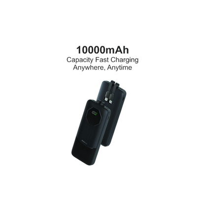 SPACEthing Nairo 3-in-1 10000mAh PD 22.5W Power Bank – Black