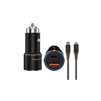 SPACEthing Speedo Car Charger 55W (with USB-C to Lightning Cable 1.5 m Cable)