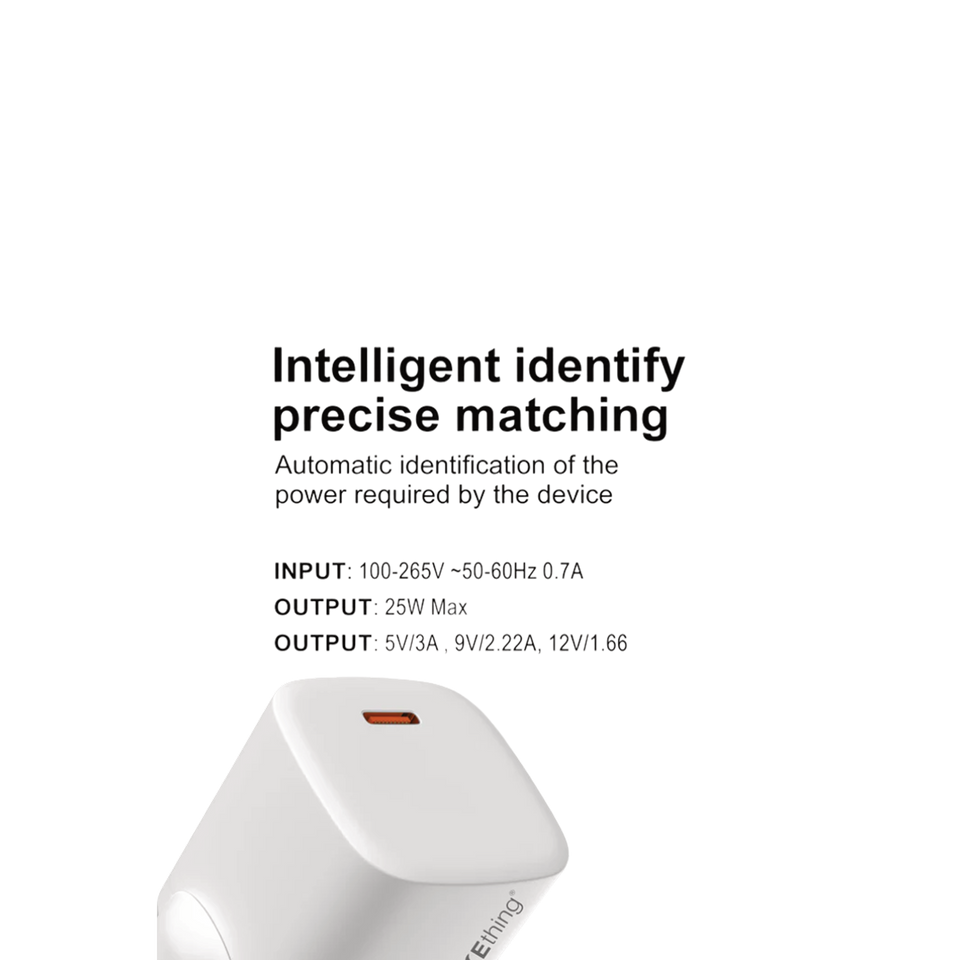 SPACEthing Nexio Pro 25W GAN Wall Charger (1 USB-C Port, 1 USB-A Port)