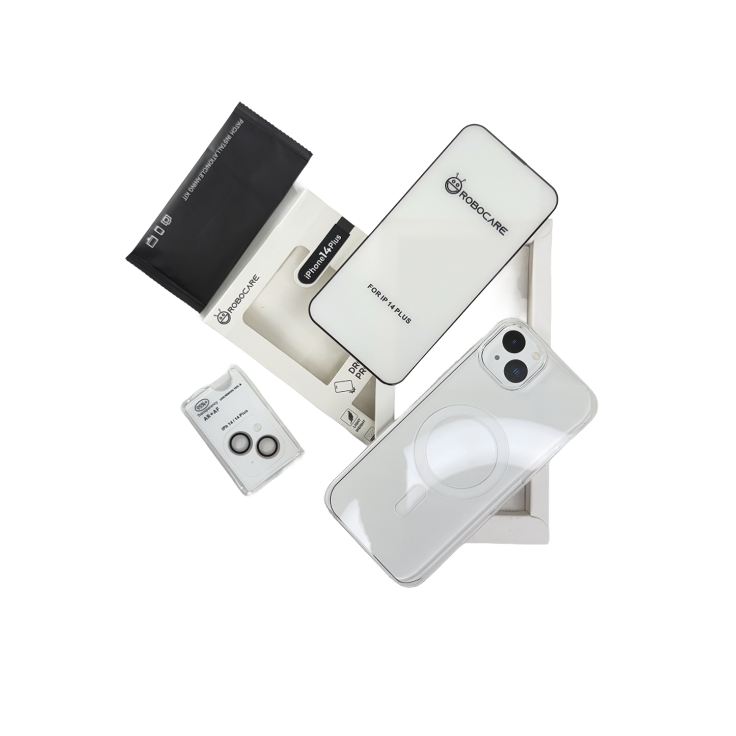 Robocare iPhone 14 Plus MagSafe 3-in-1 Protective Combo Case with Camera Lens Guard and Screen Protector