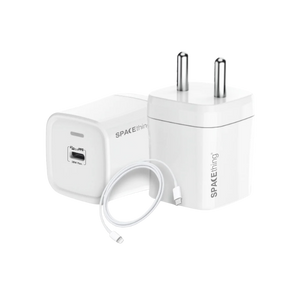 SPACEthing Cube Plus 25W Type-C GaN Wall Charger With Cable USB C TO USB C – White