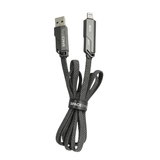 SPACEthing Speed Pro 4-in-1 Fast Charging Cable (100W, 1.5M) – Black