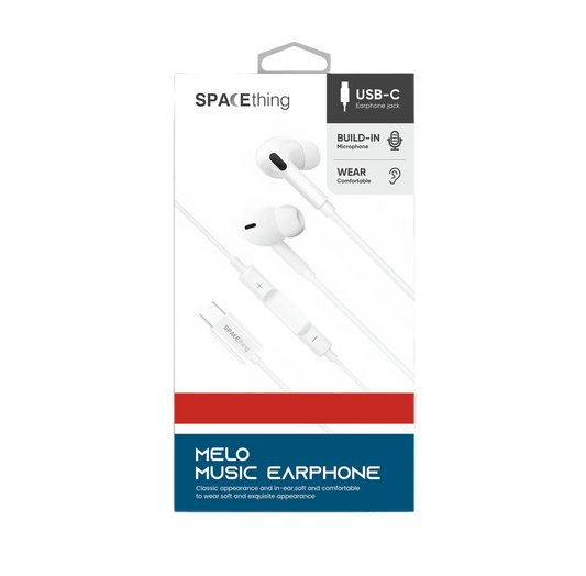 SPACEthing Melo Type-C Music Earphones – White