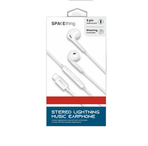 SPACEthing Stereo Lightning Wired Music Earphones – White