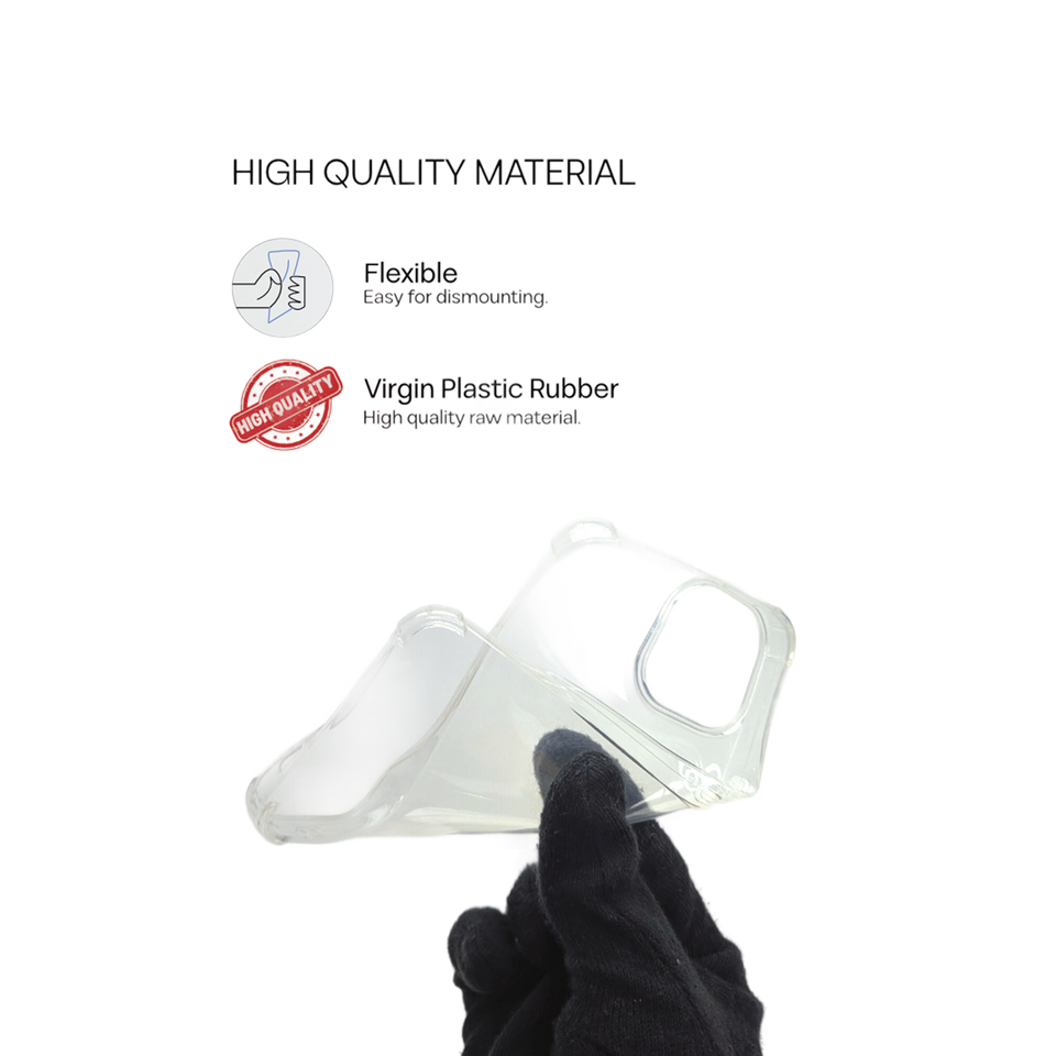 iPhone 14 Transparent Back Case Ultra Hybrid Shockproof Clear Cover with Camera Protection Drop Protection