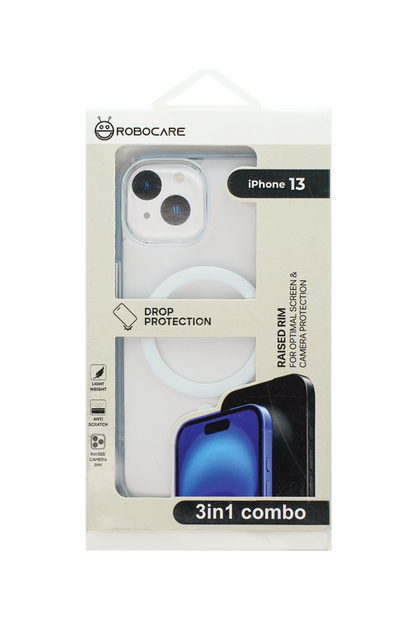 Robocare iPhone 13 MagSafe 3-in-1 Protective Combo Case with Camera Lens Guard and Screen Protector