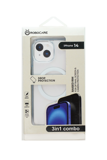 Robocare iPhone 14 MagSafe 3-in-1 Protective Combo Case with Camera Lens Guard and Screen Protector
