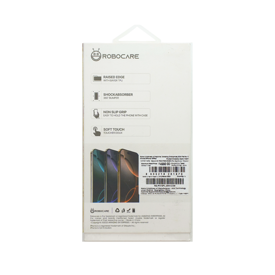 Robocare iPhone 15 Plus MagSafe 3-in-1 Protective Combo Case with Camera Lens Guard and Screen Protector