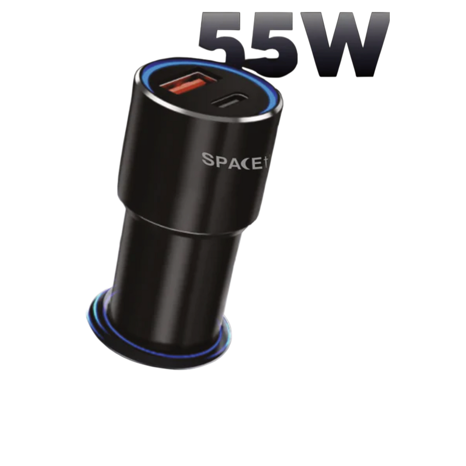 SPACEthing Speedo Car Charger PD 55W (with USB-C to USB-C 1.5 m Cable)