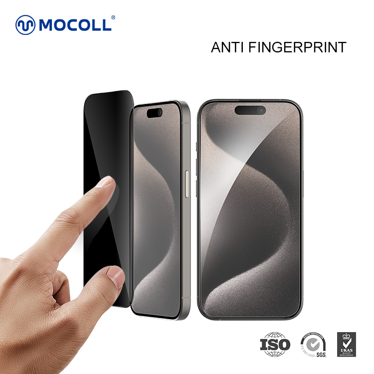 Mocoll 2.5D Full Cover Privacy Tempered Glass/Screen Protector for iPhone 15 Pro