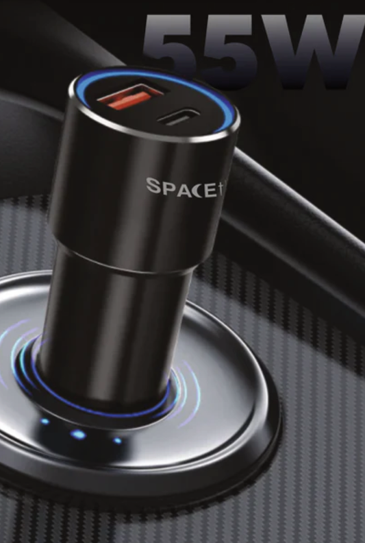 SPACEthing Speedo Car Charger PD 55W (with USB-C to USB-C 1.5 m Cable)