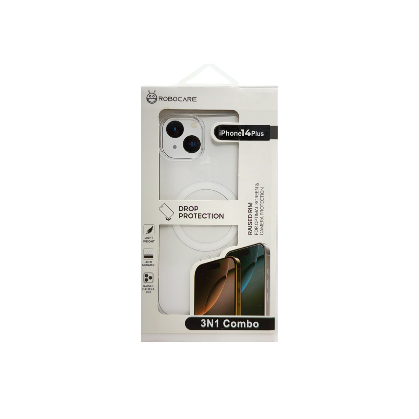 Robocare iPhone 14 Plus MagSafe 3-in-1 Protective Combo Case with Camera Lens Guard and Screen Protector