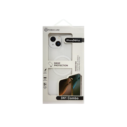 Robocare iPhone 14 Plus MagSafe 3-in-1 Protective Combo Case with Camera Lens Guard and Screen Protector