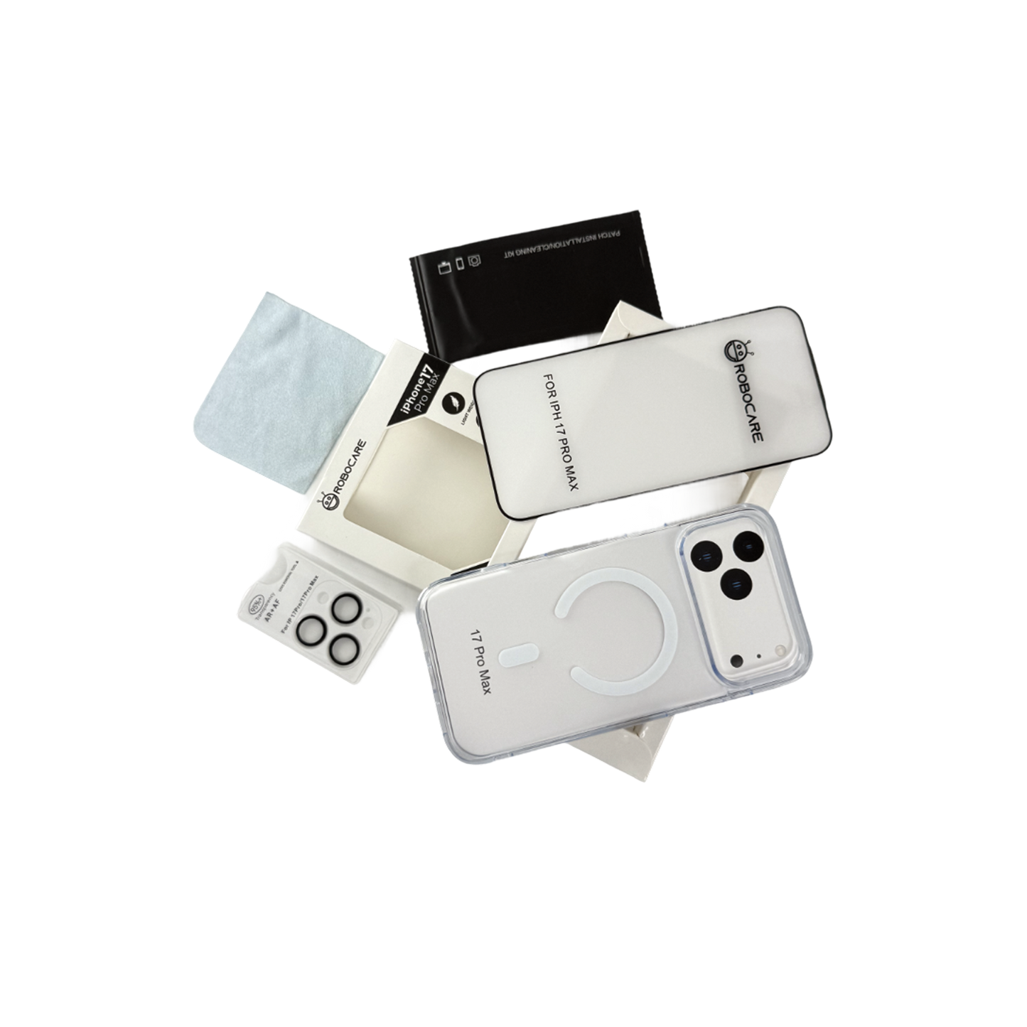 Robocare iPhone 17 MagSafe 3-in-1 Protective Combo Case with Camera Lens Guard and Screen Protector