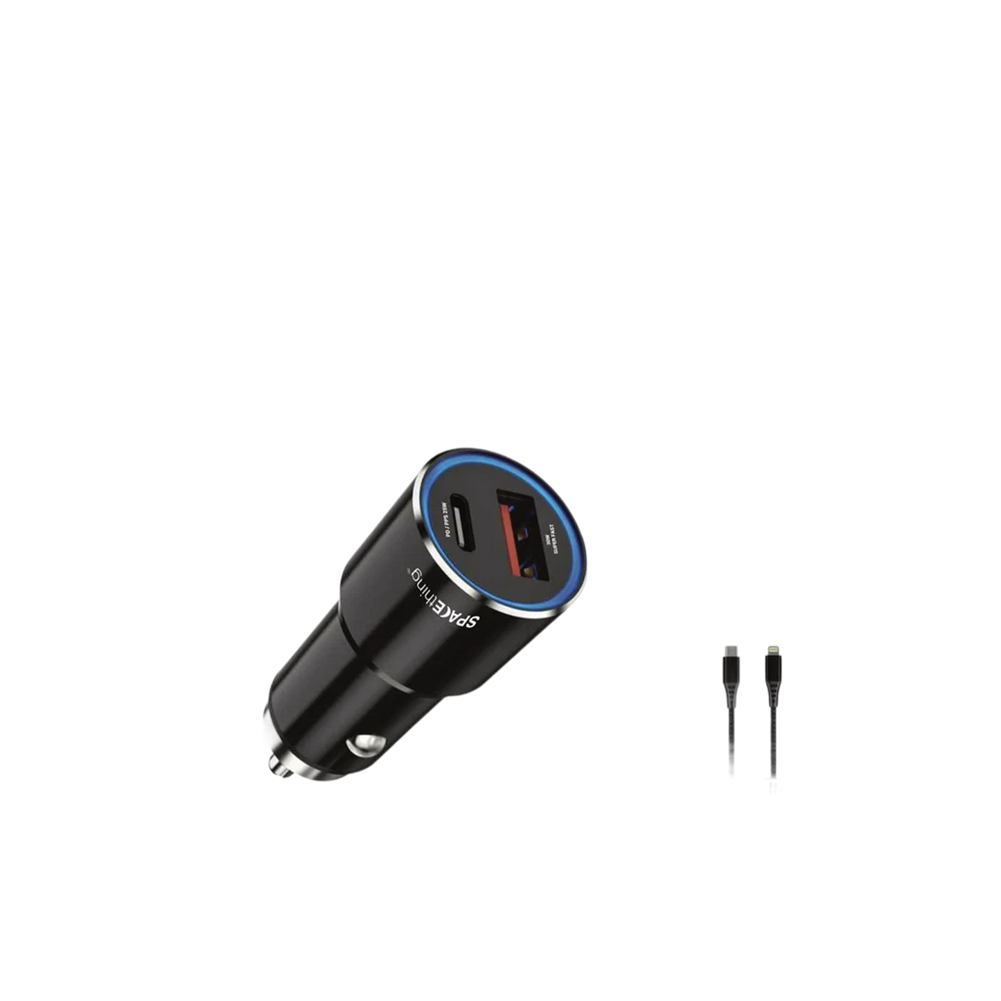 SPACEthing Speedo Car Charger 55W (with USB-C to Lightning Cable 1.5 m Cable)
