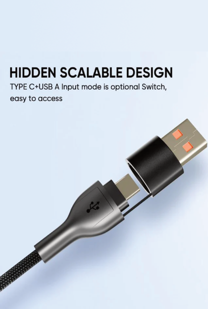 SPACEthing Tough Pro 5-in-1 Charging Cable (USB-C to 2 × USB-C + 8-Pin, 1.5 m)