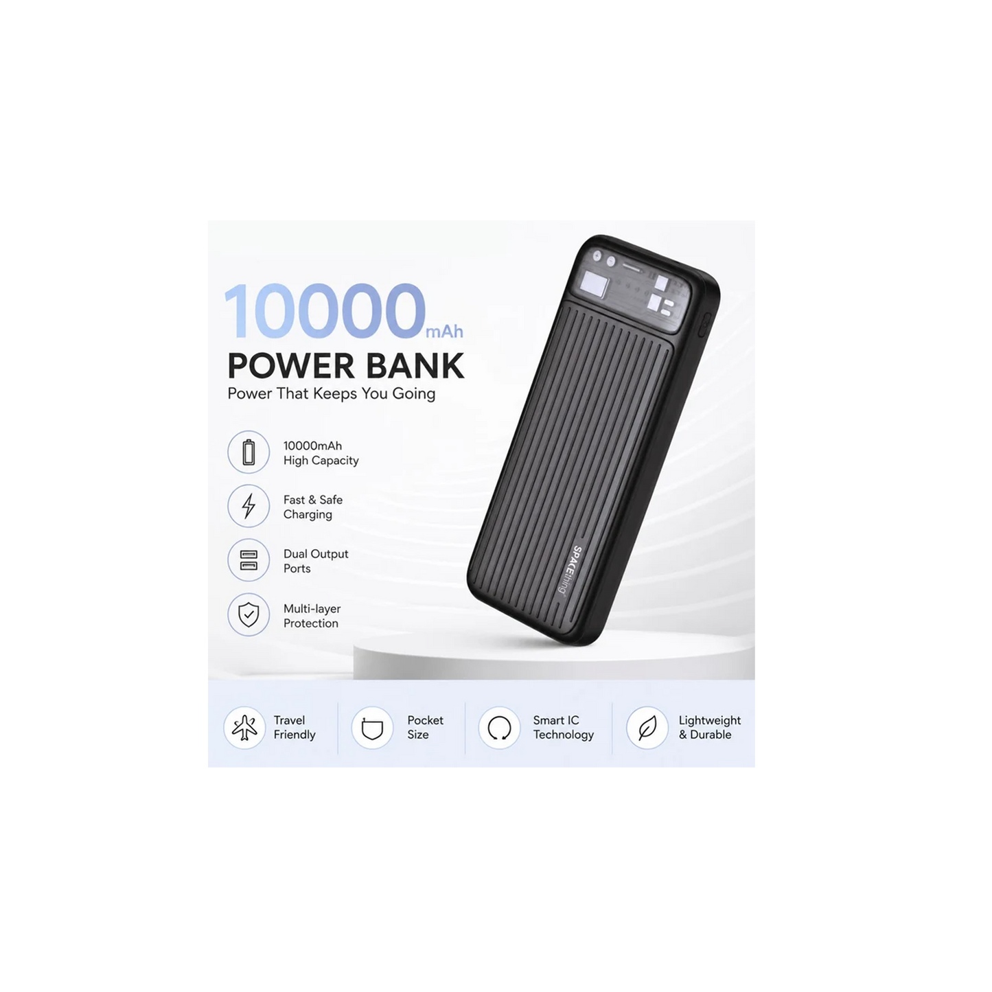 SPACEthing ASTON 22.5W Milos 10000mAh Power Bank – Black