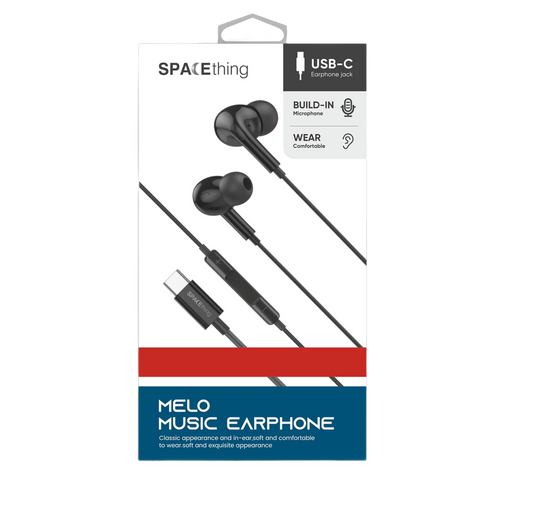 SPACEthing Melo Type-C Music Earphones – Black