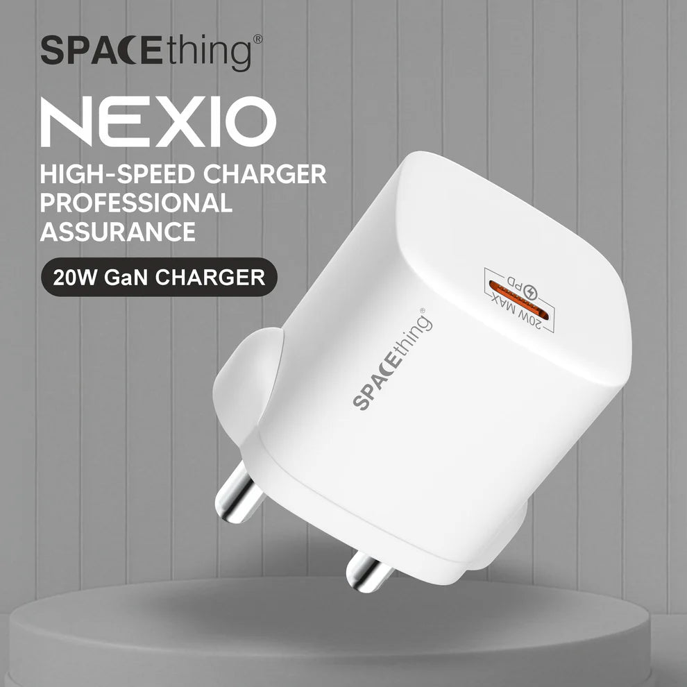 SPACEthing Nexio 20W Wall Charger (USB-C PD Fast Charger) – White