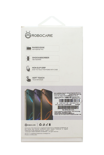 Robocare iPhone 16 Pro MagSafe 3-in-1 Protective Combo Case with Camera Lens Guard and Screen Protector