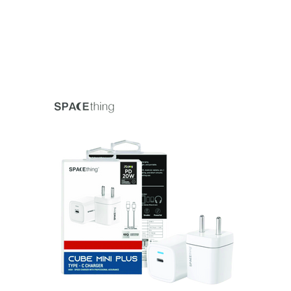 SPACEthing 20W Cube Mini Plus Wall Charger with Cable USB C To Lighting