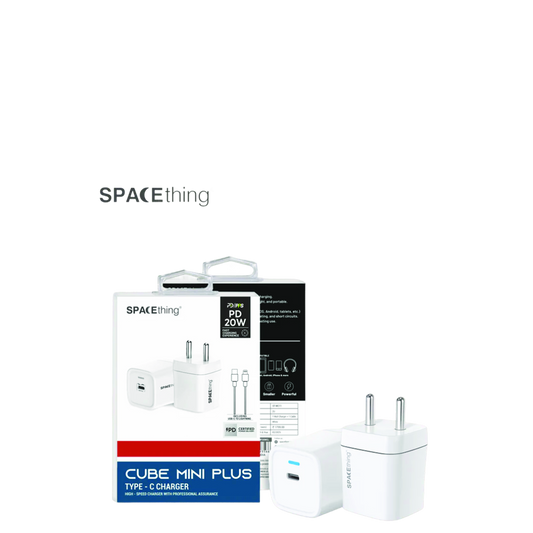 SPACEthing 20W Cube Mini Plus Wall Charger with Cable USB C To Lighting