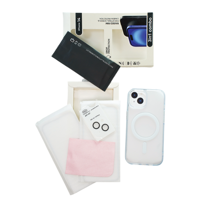 Robocare iPhone 14 MagSafe 3-in-1 Protective Combo Case with Camera Lens Guard and Screen Protector