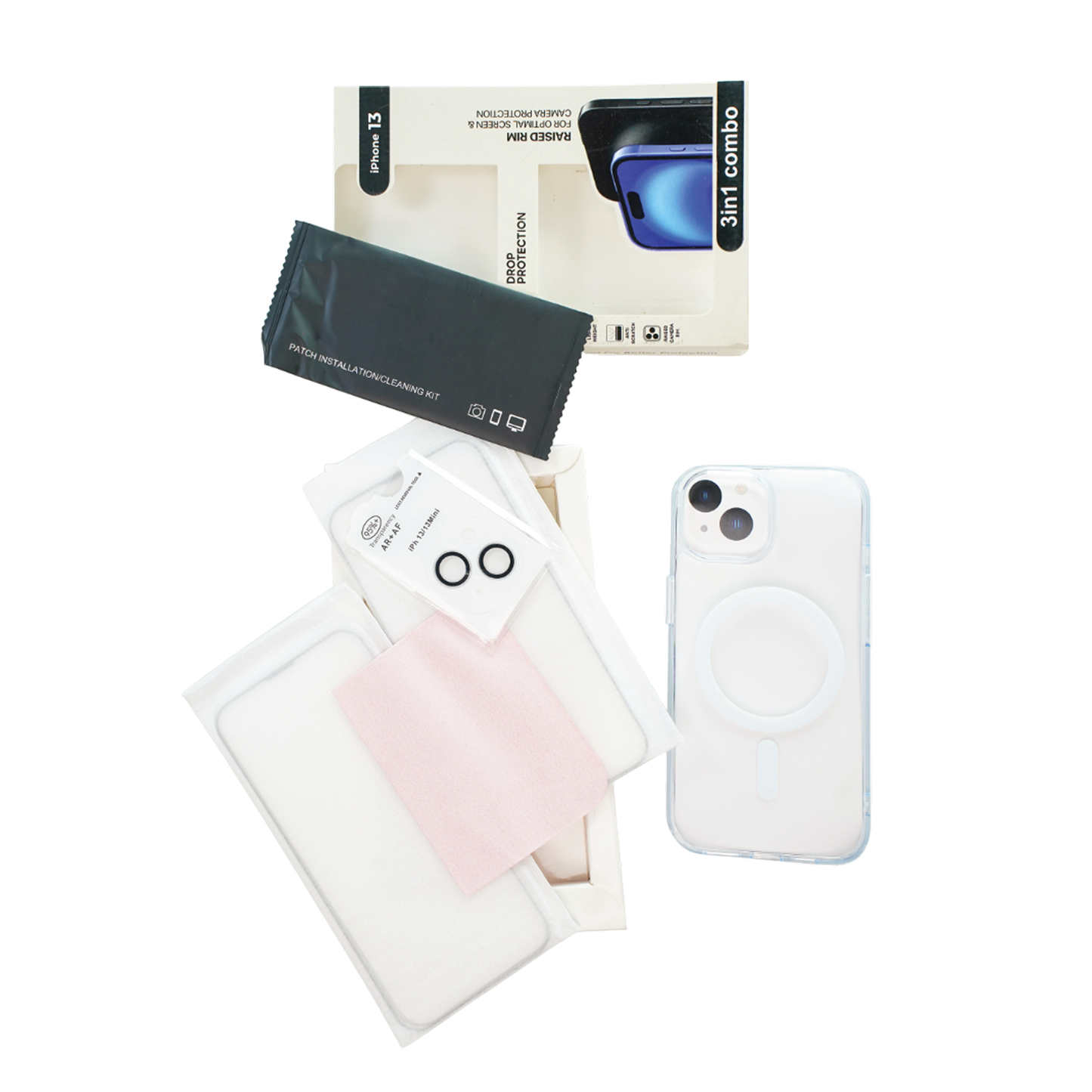 Robocare iPhone 13 MagSafe 3-in-1 Protective Combo Case with Camera Lens Guard and Screen Protector