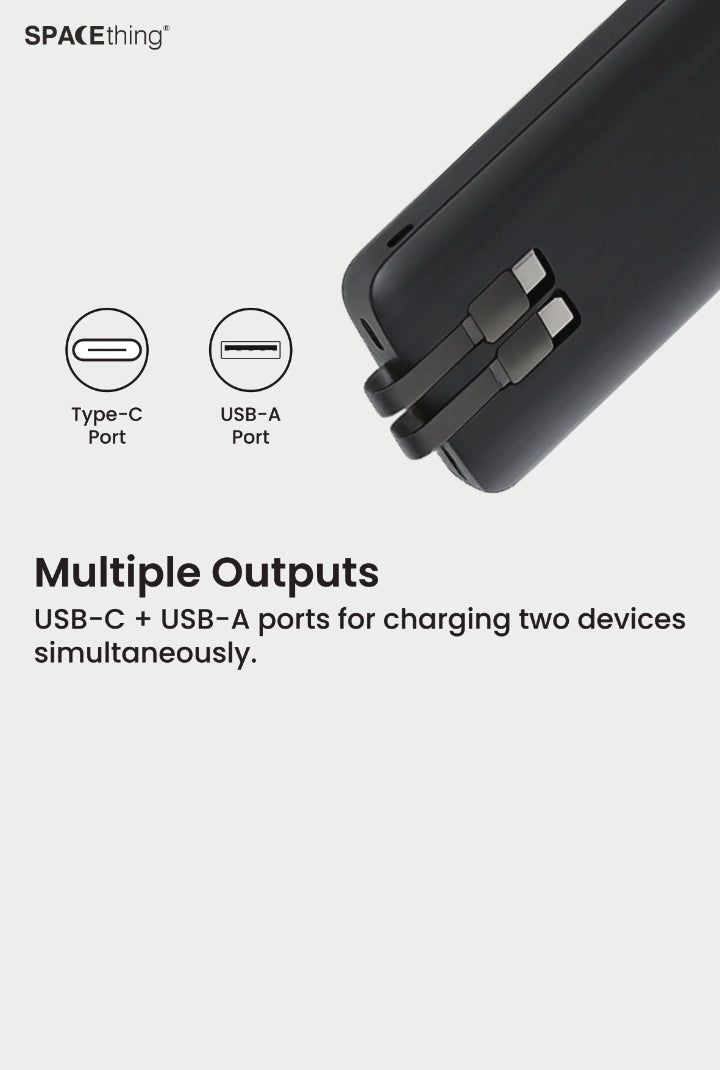 SPACEthing Nairo 3-in-1 10000mAh PD 22.5W Power Bank