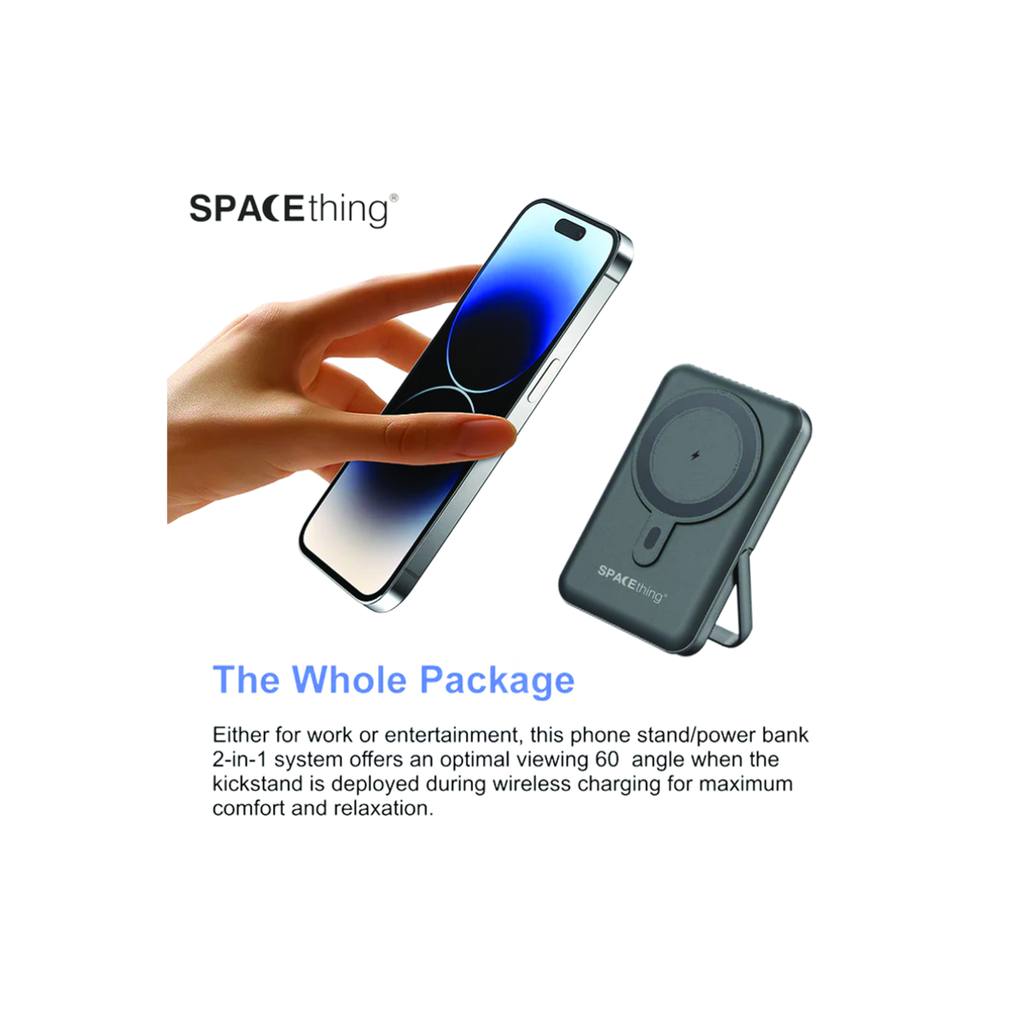 SPACEthing Monte Carlo 10000mAh MagSafe Wireless Power Bank – White