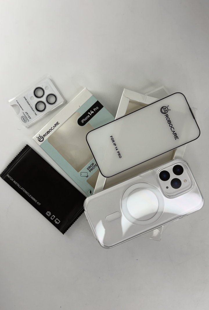 Robocare iPhone 14 Pro MagSafe 3-in-1 Protective Combo Case with Camera Lens Guard and Screen Protector