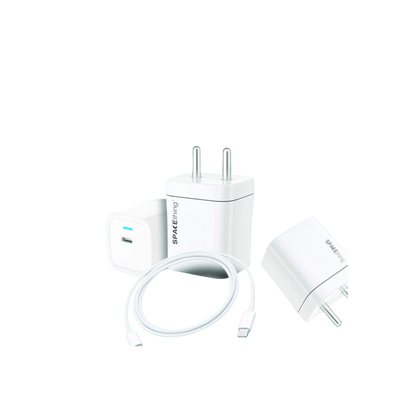 SPACEthing 20W Cube Mini Plus Wall Charger with Cable USB C To Lighting