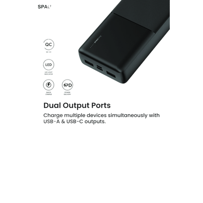 SPACEthing PD 22.5W Milos 10000mAh Power Bank – Black