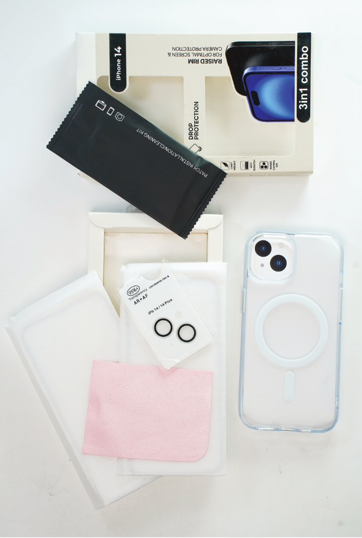 Robocare iPhone 14 MagSafe 3-in-1 Protective Combo Case with Camera Lens Guard and Screen Protector