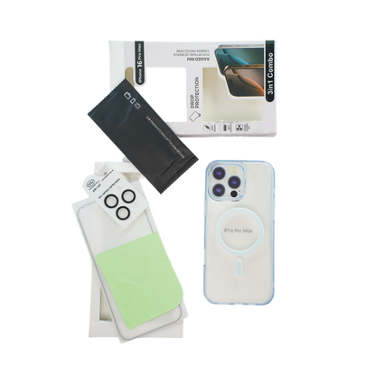 Robocare iPhone 16 Pro Max MagSafe 3-in-1 Protective Combo Case with Camera Lens Guard and Screen Protector