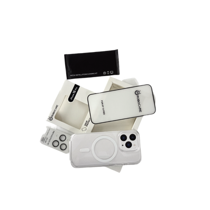 Robocare iPhone 15 Pro MagSafe 3-in-1 Protective Combo Case with Camera Lens Guard and Screen Protector