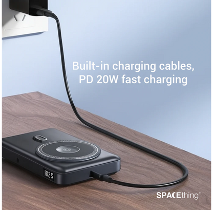 SPACEthing Luzern 10000mAh MagSafe Wireless Power Bank – Black